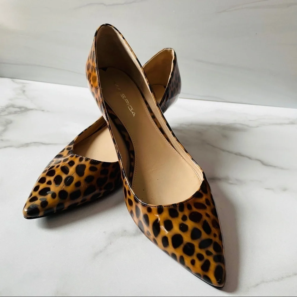 Via Spiga Animal Print Kitten Heels- 8
